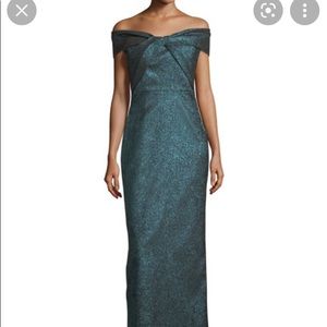 Teri Jon for Rickie Freeman, green metallic gown